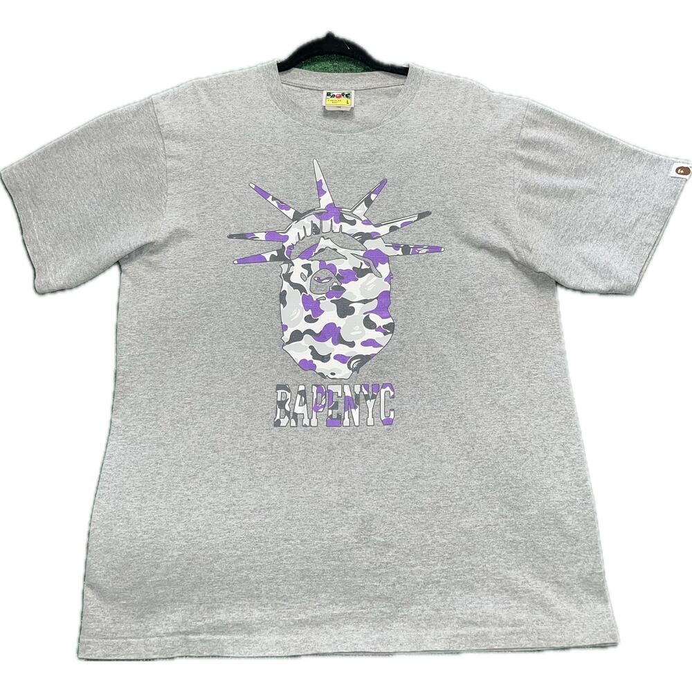BAPE NYC Exclusive BAPE NYC Camo Bape Head T ‘Grey’